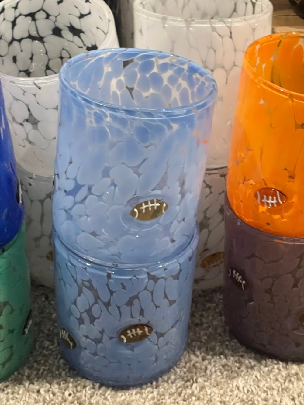 Anthropologie Icon Juice Glass, Sports Edition Sky Blue NIB